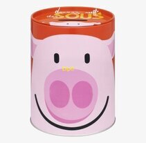 Plåtburk Sparbössa Gris från Derriére la porte, rosa gris