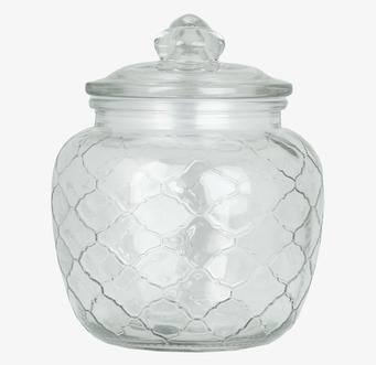 Foto av elegant glasburk med bikakemönster