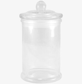 Bild av elegant glasburk med lock och klar design