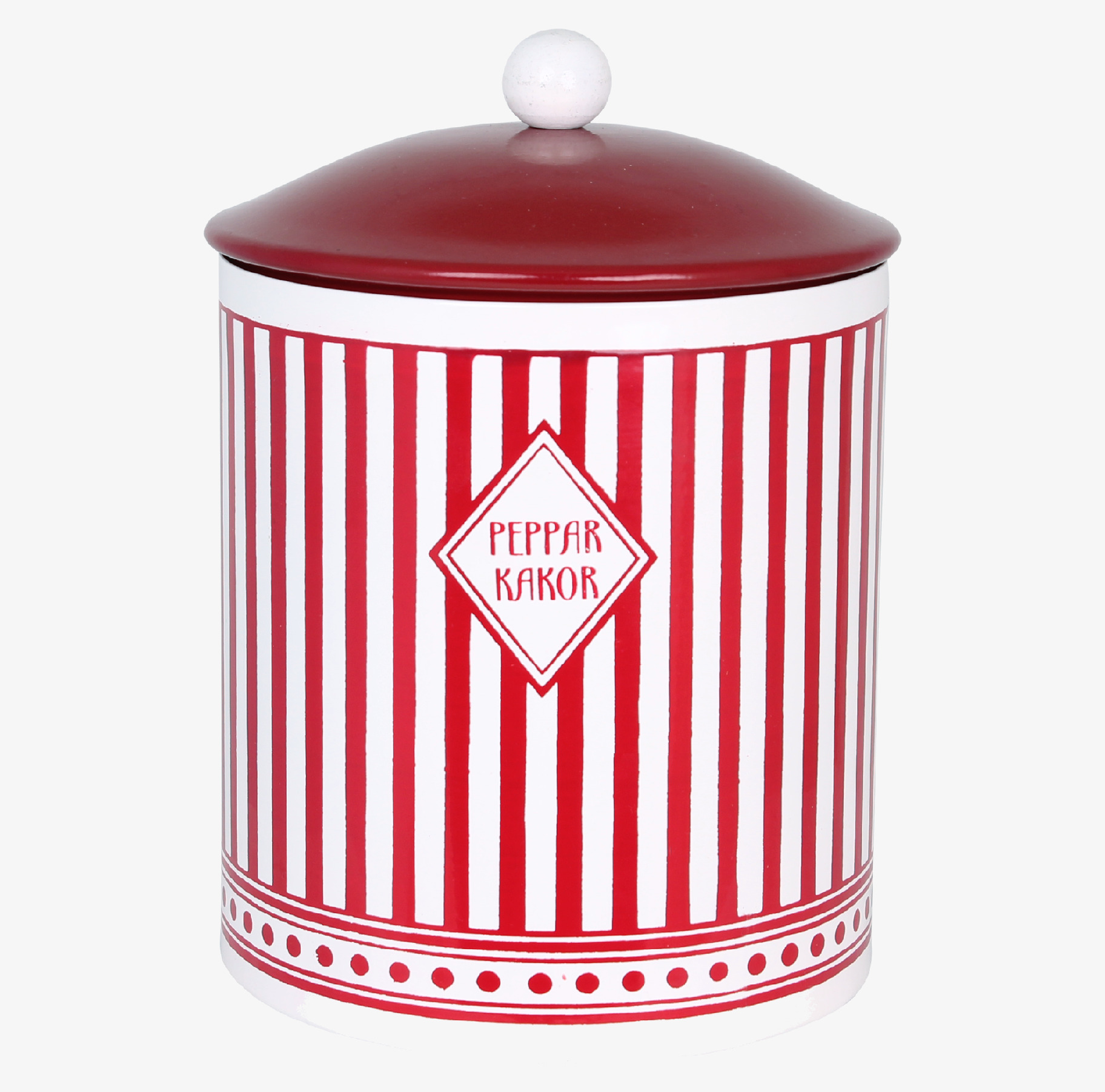 Plåtburk Pepparkakor från Strömshaga i rött och vitt