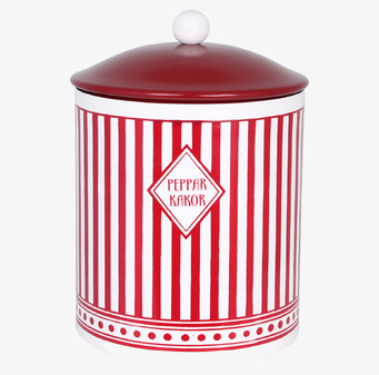 Plåtburk Pepparkakor från Strömshaga i rött och vitt