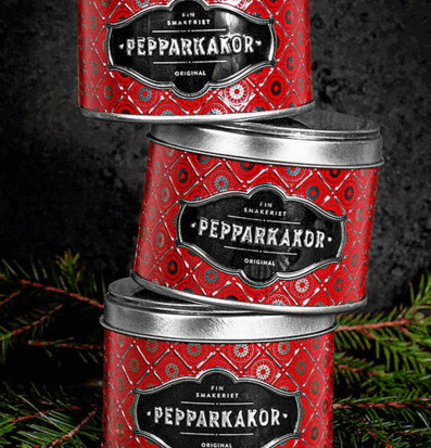 Pepparkakor Miniburk Röd från Finsmakeriet med juldesign