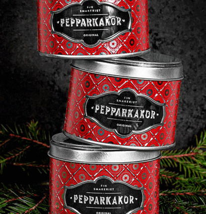 Pepparkakor Miniburk Röd från Finsmakeriet med juldesign