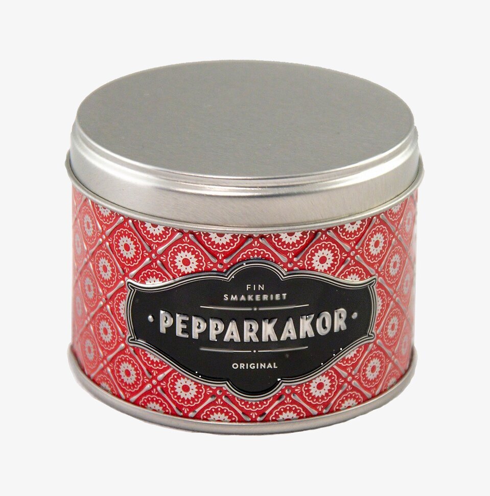 Pepparkakor Miniburk Röd från Finsmakeriet i metallburk