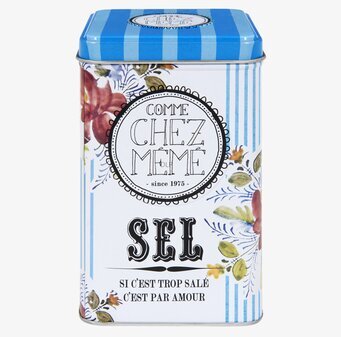 Plåtburk Salt Blå från Derriére la porte med retro design