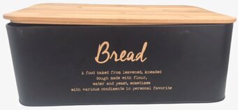 Plåtburk Bröd från BOXinBAG i svart metall med trälock