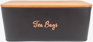 Plåtburk Te från BOXinBAG med trälock och guldfärgad text