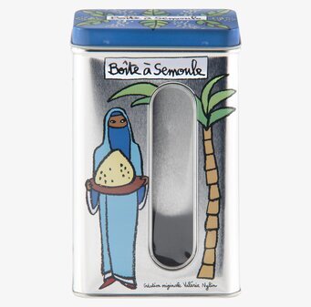 Plåtburk Gryn från Derriére la porte med färgglad design