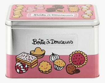 Plåtburk Småkakor från Derriére la porte med bakverksmotiv