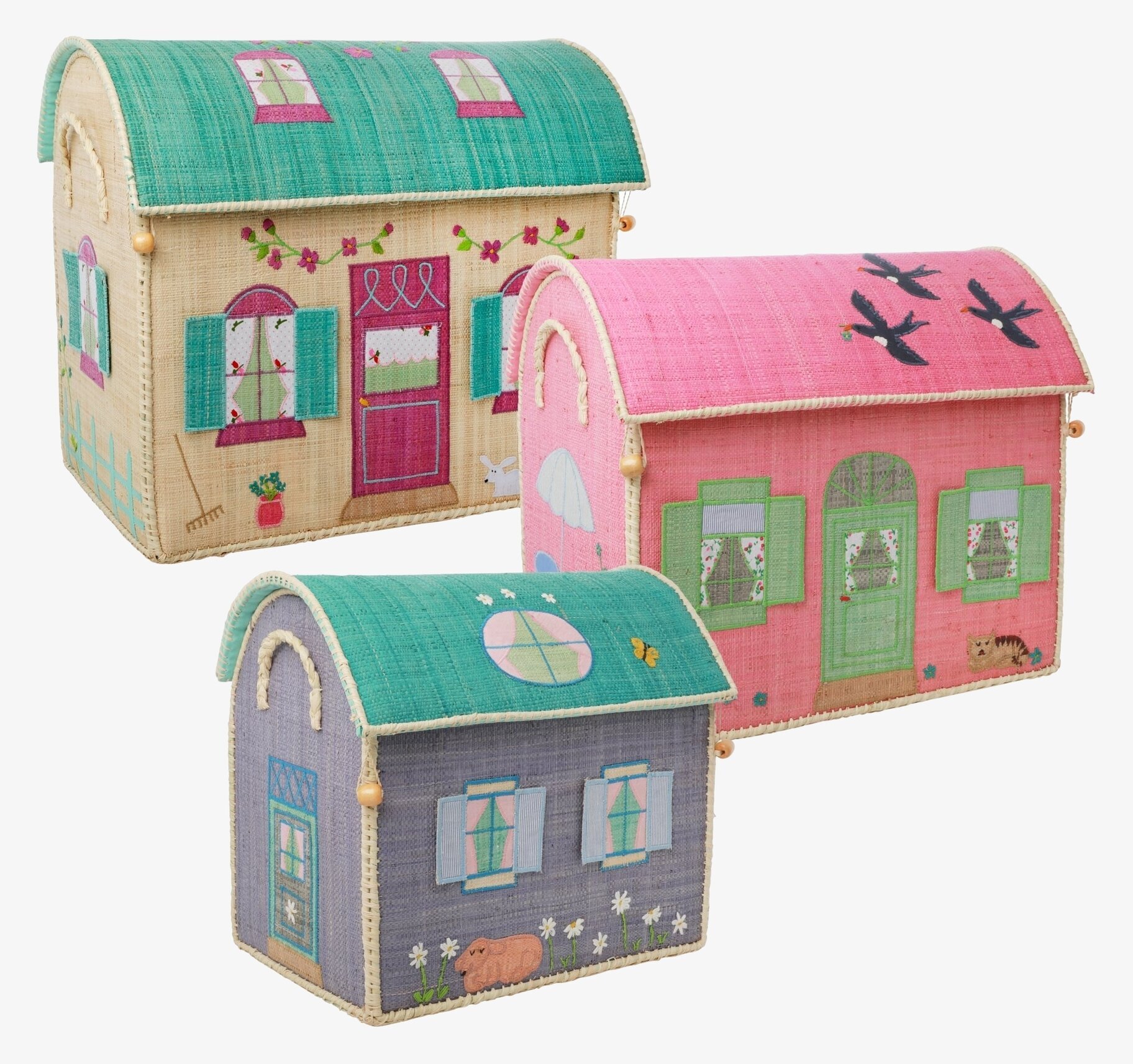 Förvaringskorg House Small från Rice med husdesign