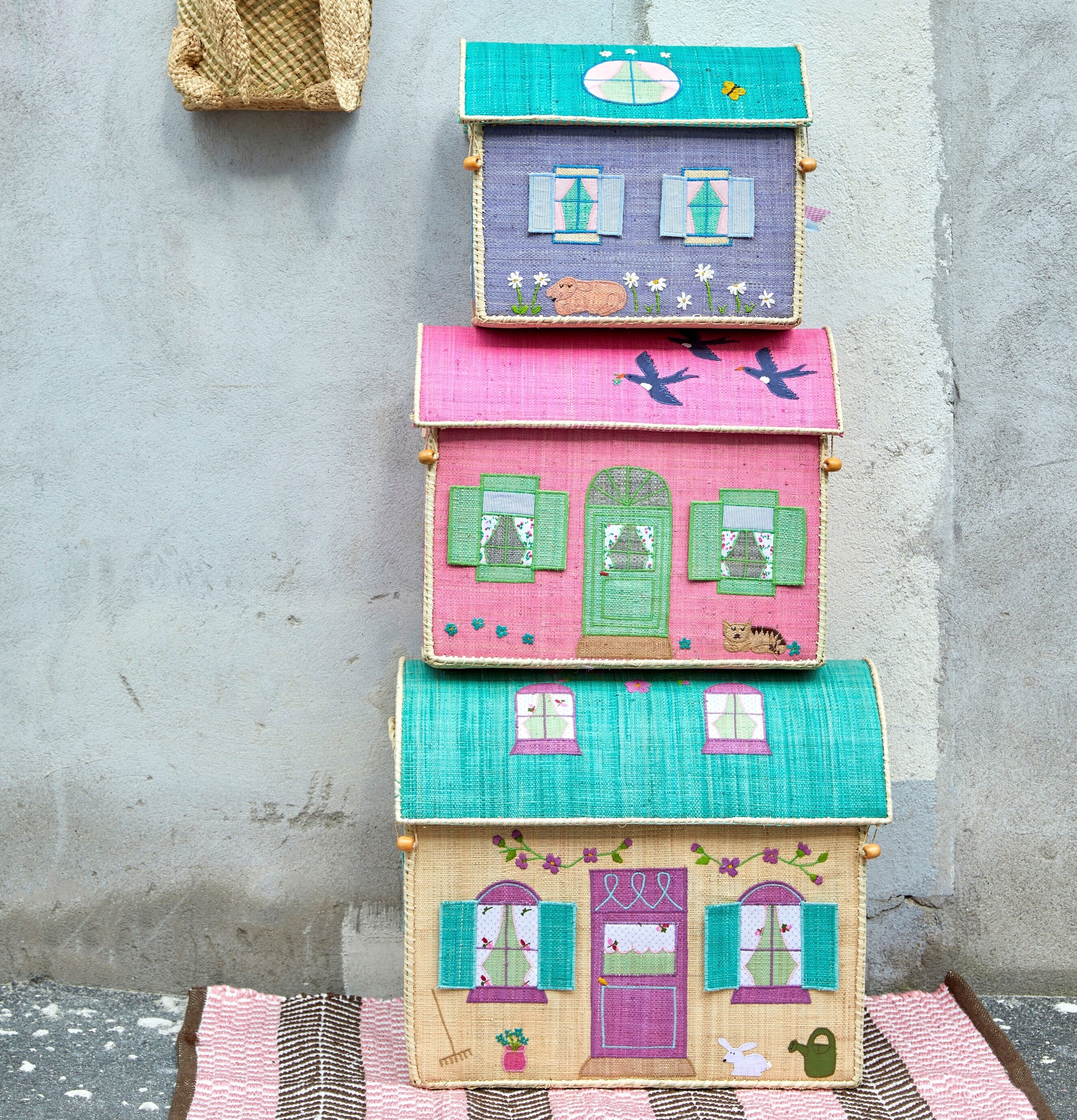 Förvaringskorg House Small från Rice med lekfull design