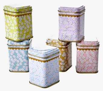 Liten Plåtburk Flower Prints från Rice i olika färger