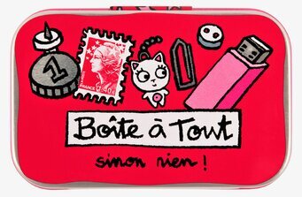 Plåtburk Allt smått rosa från Derriére la porte med motiv