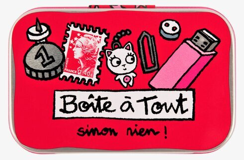 Plåtburk Allt smått rosa från Derriére la porte med motiv