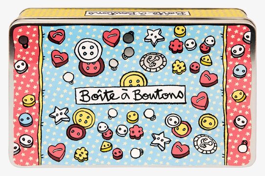 Plåtburk Knappar pastell från Derriére la porte, färgglad