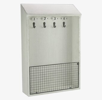 Bild av stilrent träskåp för nycklar och postförvaring