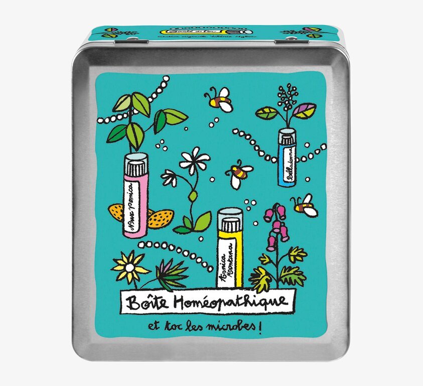 Plåtburk Småpiller grön från Derriére la porte med blommor