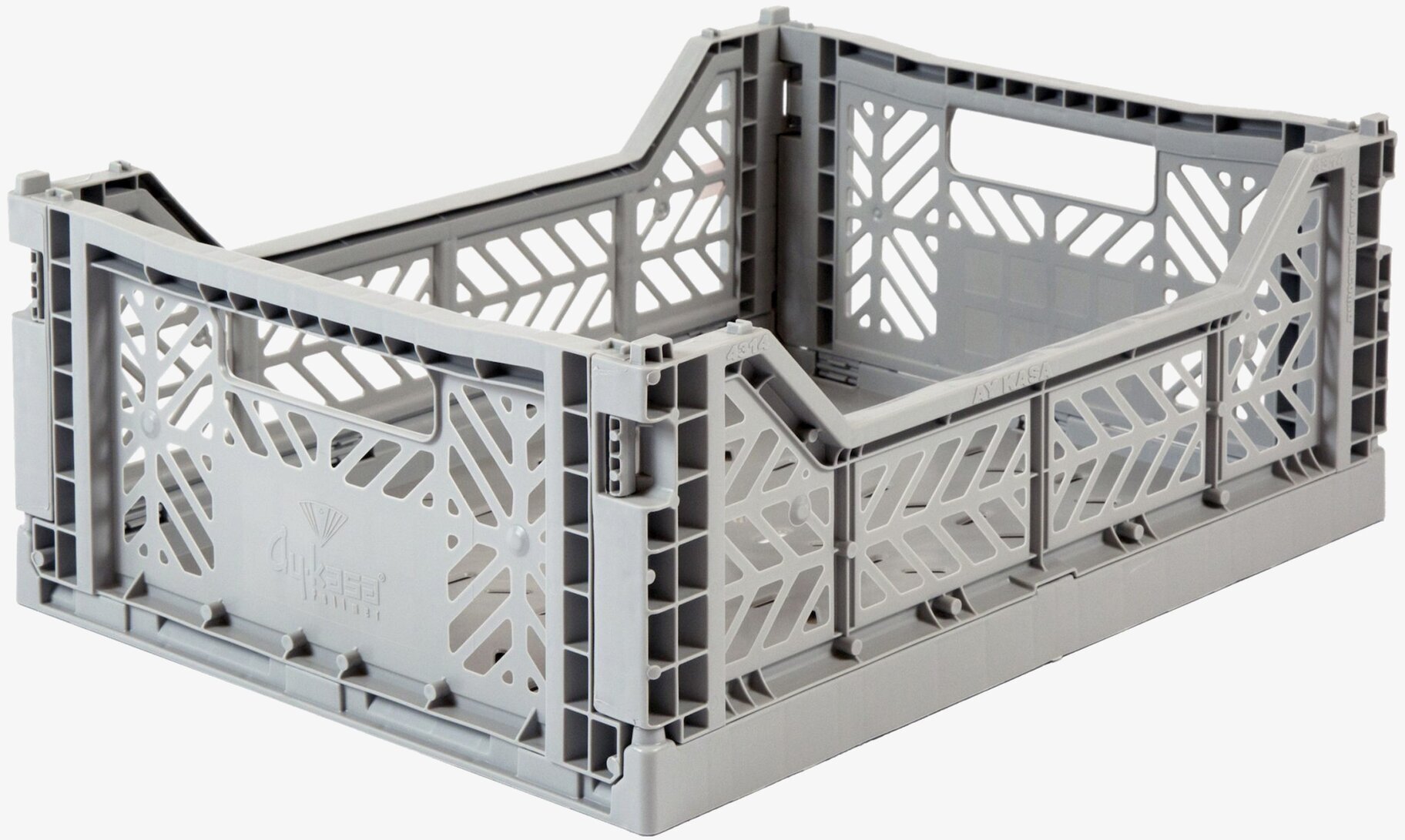 Foto av stapelbar förvaringsback i ljusgrå plast