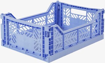 Foto av ljusblå hopfällbar förvaringsback med stil