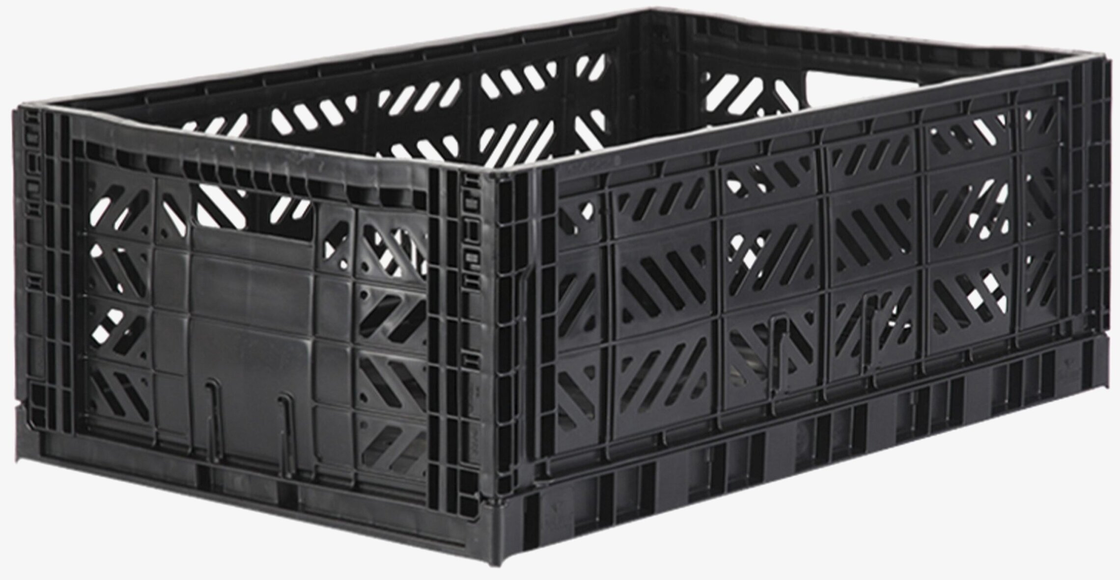 Foto av svart rektangulär förvaringsback i plast