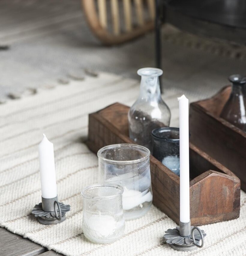 Trälåda Unika från IB Laursen med glasbehållare och ljus