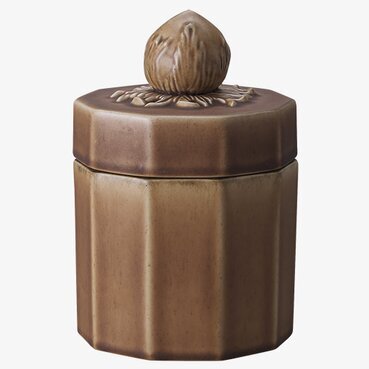 Bild av elegant lergodsask med hasselnötsdetaljer