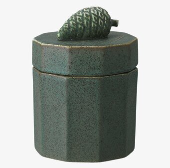 Bild av stilfull lergodsask med tallkotte-design