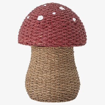 Foto av unik svampformad förvaringskorg i naturfiber