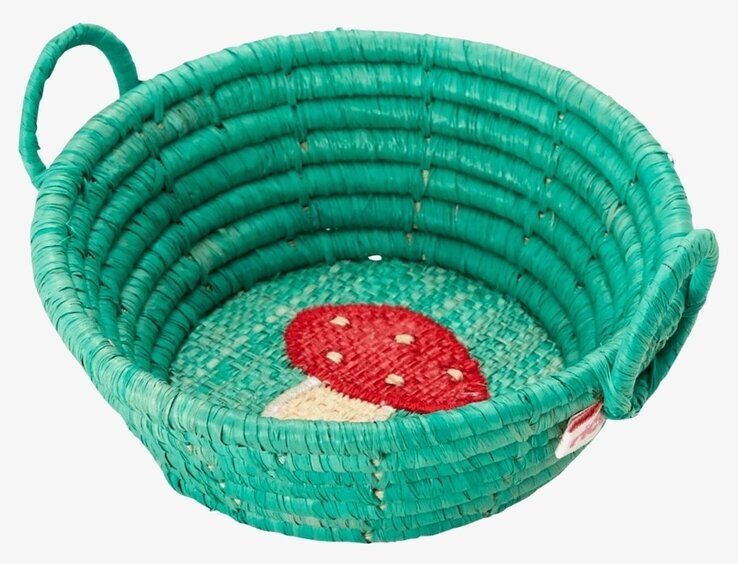 Liten Handbroderad Korg Mushroom XMAS från Rice