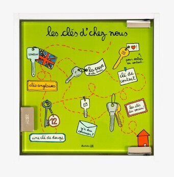 Bild av färgglatt nyckelskåp med unik design