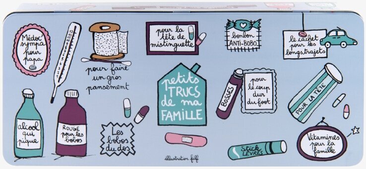 Plåtburk Medicin från Derriére la porte med lekfull design