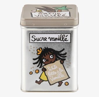 Plåtburk Vaniljsocker från Derriére la porte med illustration