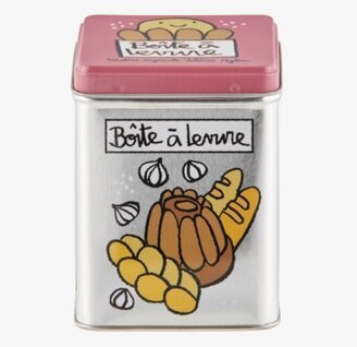 Plåtburk Jäst från Derriére la porte med färgglada illustrationer