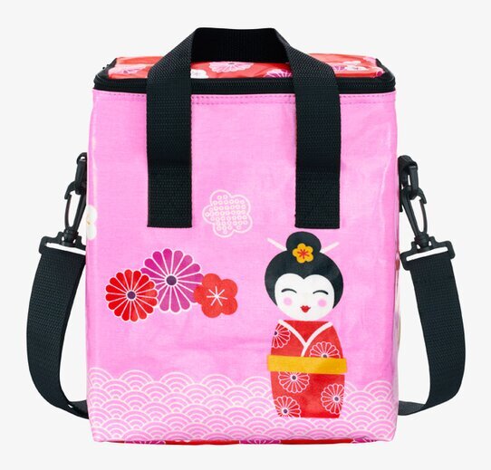 Bild av färgglad lunch-/kylväska med japansk design