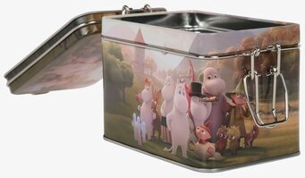 Bild av färgglad och detaljerad teburk med Muminmotiv