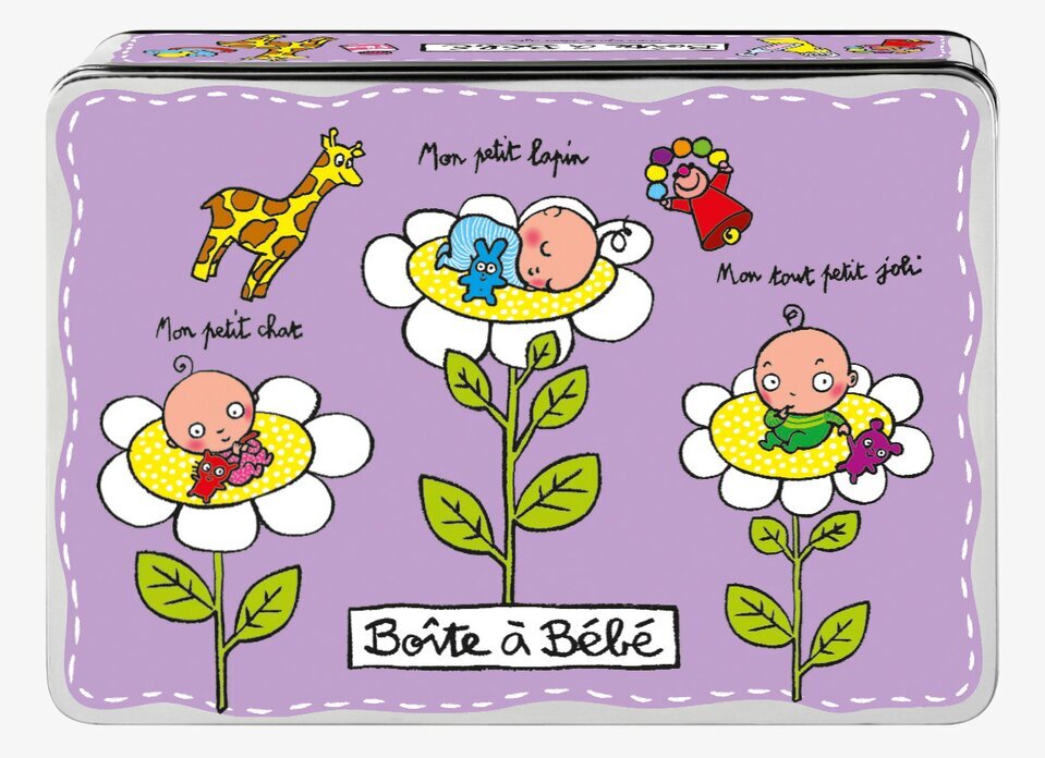 Plåtburk Lilla bebis från Derriére la porte med blommor