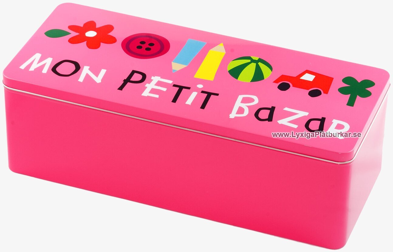 Plåtburk Alfabet rosa set från Derriére la porte, färgglad