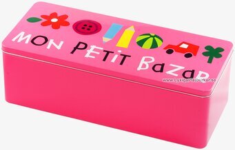 Plåtburk Alfabet rosa set från Derriére la porte, färgglad