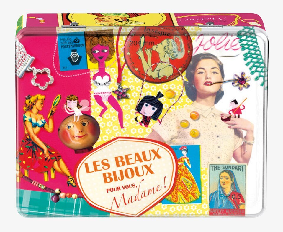 Plåtburk Fina smycken från Derriére la porte med collage