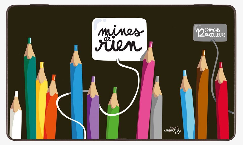 Bild av kreativ och färggrann pennask med tolv färgpennor