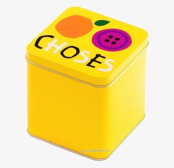 Plåtburk Alfabet rosa set från Derriére la porte, färgglad