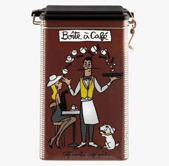 Plåtburk Kaffe från Derrière la porte med charmig design