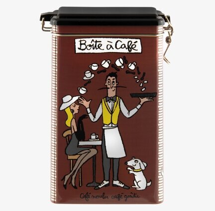Plåtburk Kaffe från Derrière la porte med charmig design