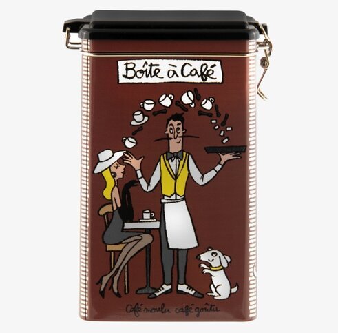 Plåtburk Kaffe från Derrière la porte med charmig design
