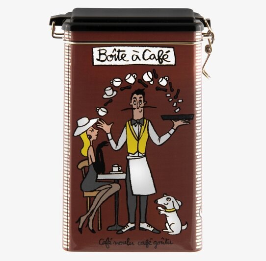 Plåtburk Kaffe från Derrière la porte med charmig design