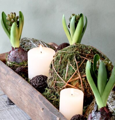 Bild av stämningsfull dekoration med naturens element