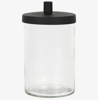 Bild av stilren ljusstake med förvaring i glas