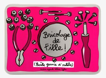 Plåtburk Verktyg cerise från Derriére la porte med verktyg