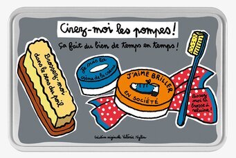 Plåtburk Skoputs från Derriére la porte med färgglad design