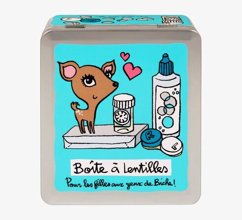 Plåtburk Linser blå från Derriére la porte med hjortmotiv